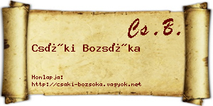Csáki Bozsóka névjegykártya